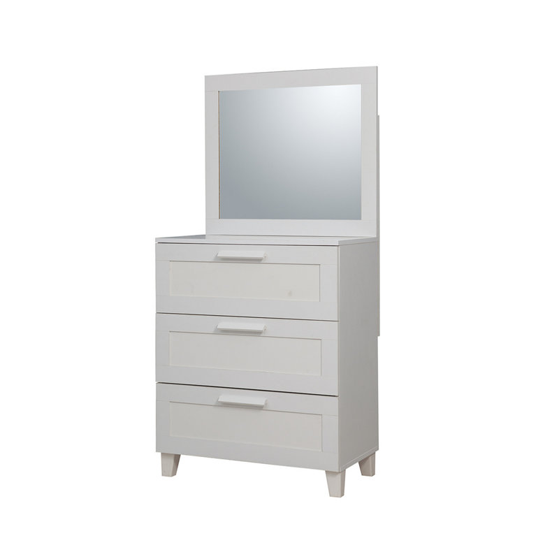 Coiffeuse avec miroir Solihull, Blanc