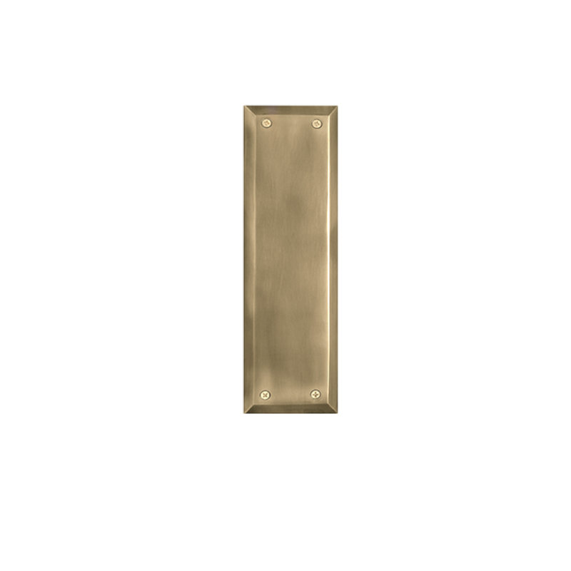 New York Push Plate, Antique Brass