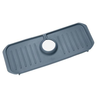 Clorox KeptClean Kitchen Faucet Splash Guard – Easy-to-Install, Water-Resistant Protection for Faucets and Sink Area, Self-Draining Channels Direct Water Into Sink – Almond