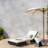 Modern Patio Chaise Lounges, Acacia Wood With Adjustable Recline For Garden