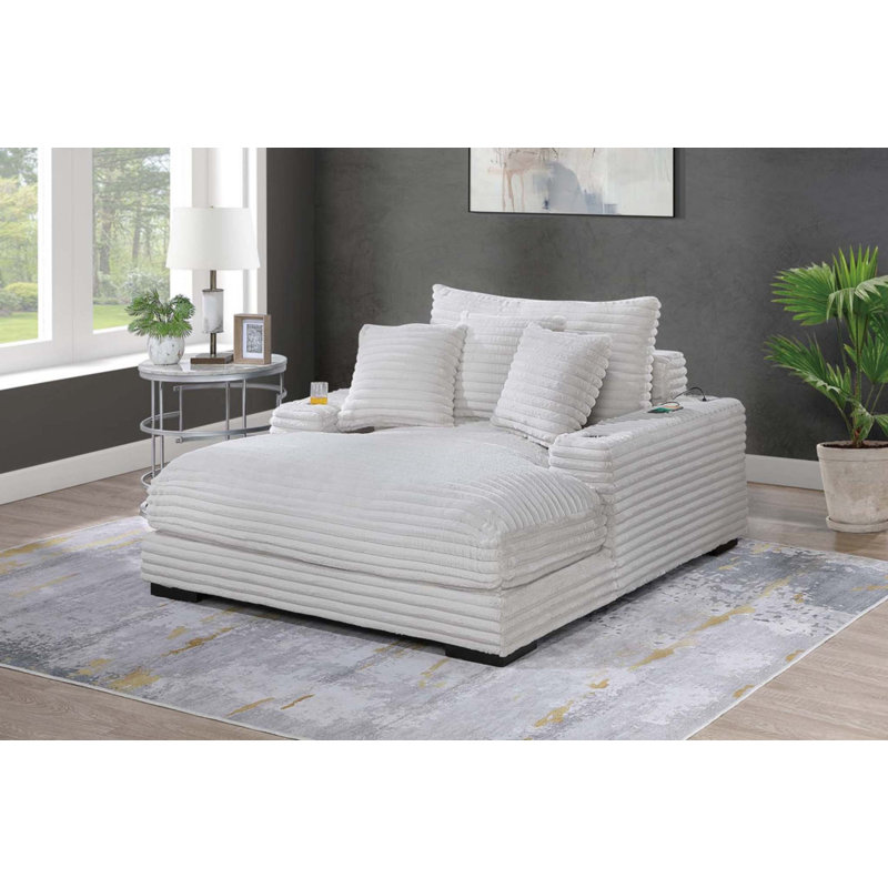 Chaise longue moderne avec 2 porte-gobelets