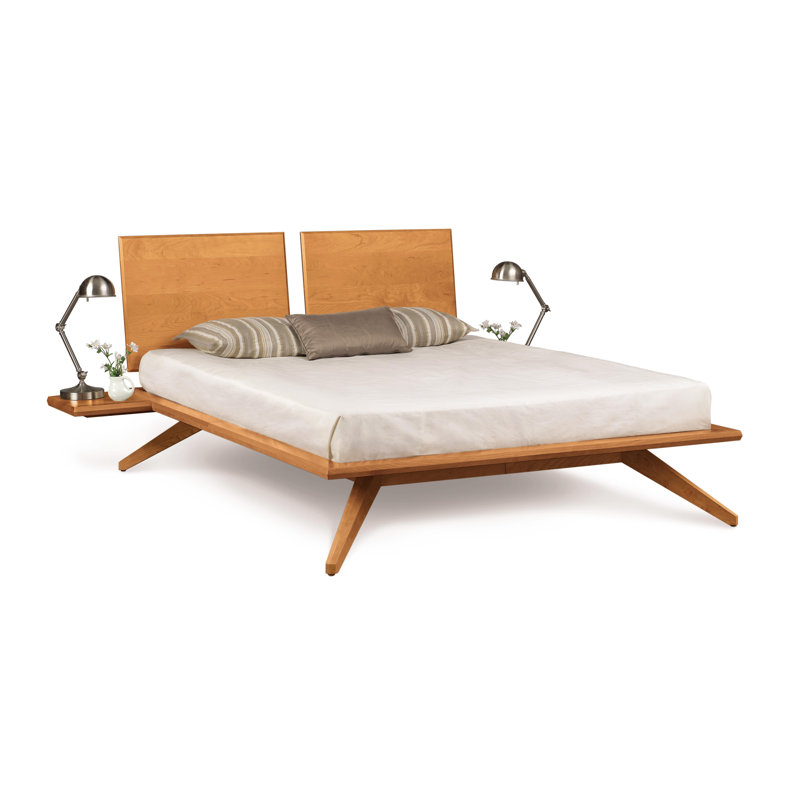 Astrid Solid Wood Platform Bed, Queen, Natural Cherry