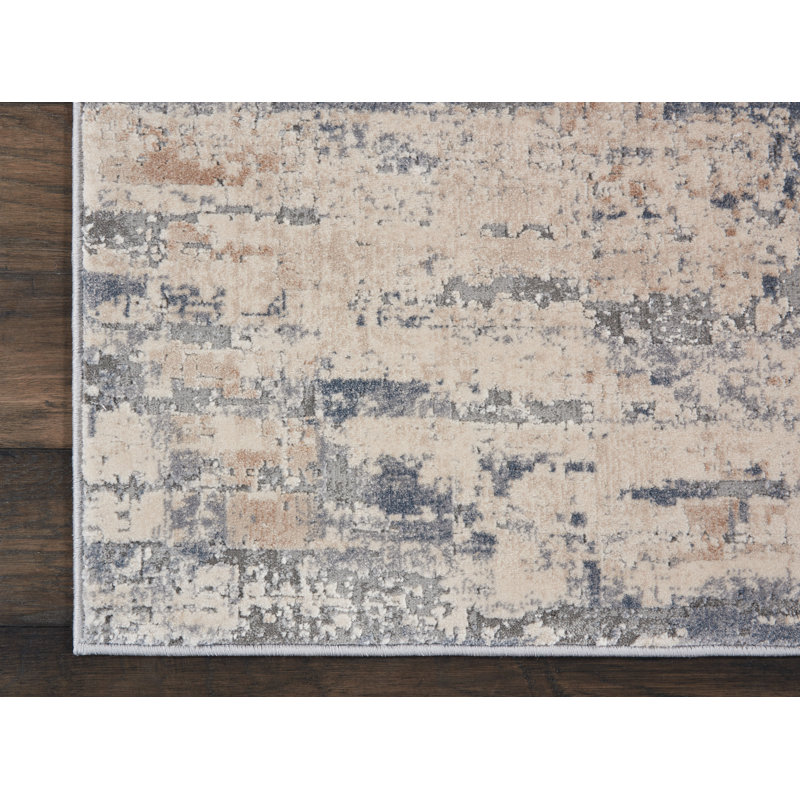 Comer Abstract Beige/Grey Area Rug, Runner 2'2" x 7'6"