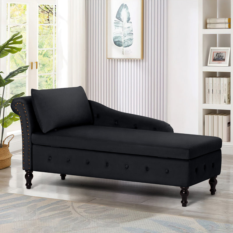 Chaise longue rembourrée Hayliegh, Noir