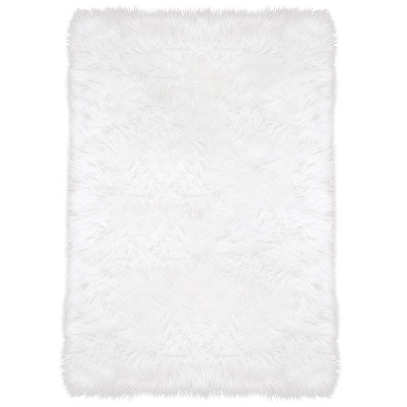 Hagel Faux Sheepskin Indoor Rug, Rectangle  6' x 9'