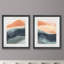 Soft Waves I - ensemble de 2 reproductions d'art sur papier encadré