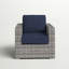 Fauteuil club en osier GRIS