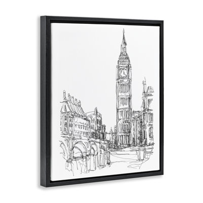 Cadre flottant Parisian Cityscape, croquis, Ethan Harper