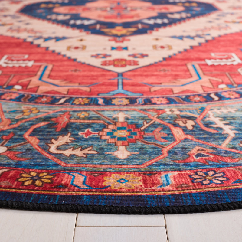 Pashen Performance Machine Washable Oriental Rug, Oval 5' x 8'