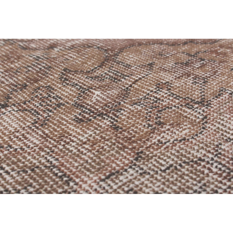 Tapis unique en laine noué à la main brun de 6 pi x 9 pi 9 po Kallitsa