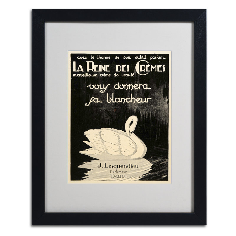 « lesquendieu cremes », affiche rétro sur toile encadrée, H 20 po x l 16 po x P 0,75 po, Brun