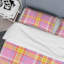 Ensemble de housse de couette en microfibre jaune / rose 3 pièces-1503393498