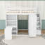 Lit mezzanine avec garde-robe, bureau et tablettes-5461743
