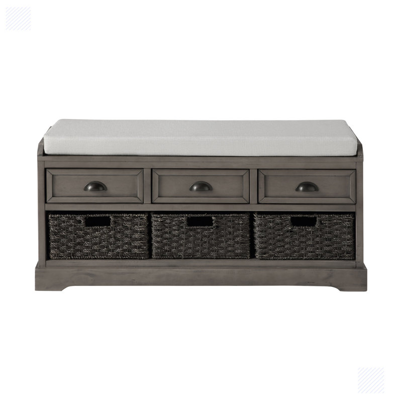 Banc de rangement avec tiroirs Gokey, Gris