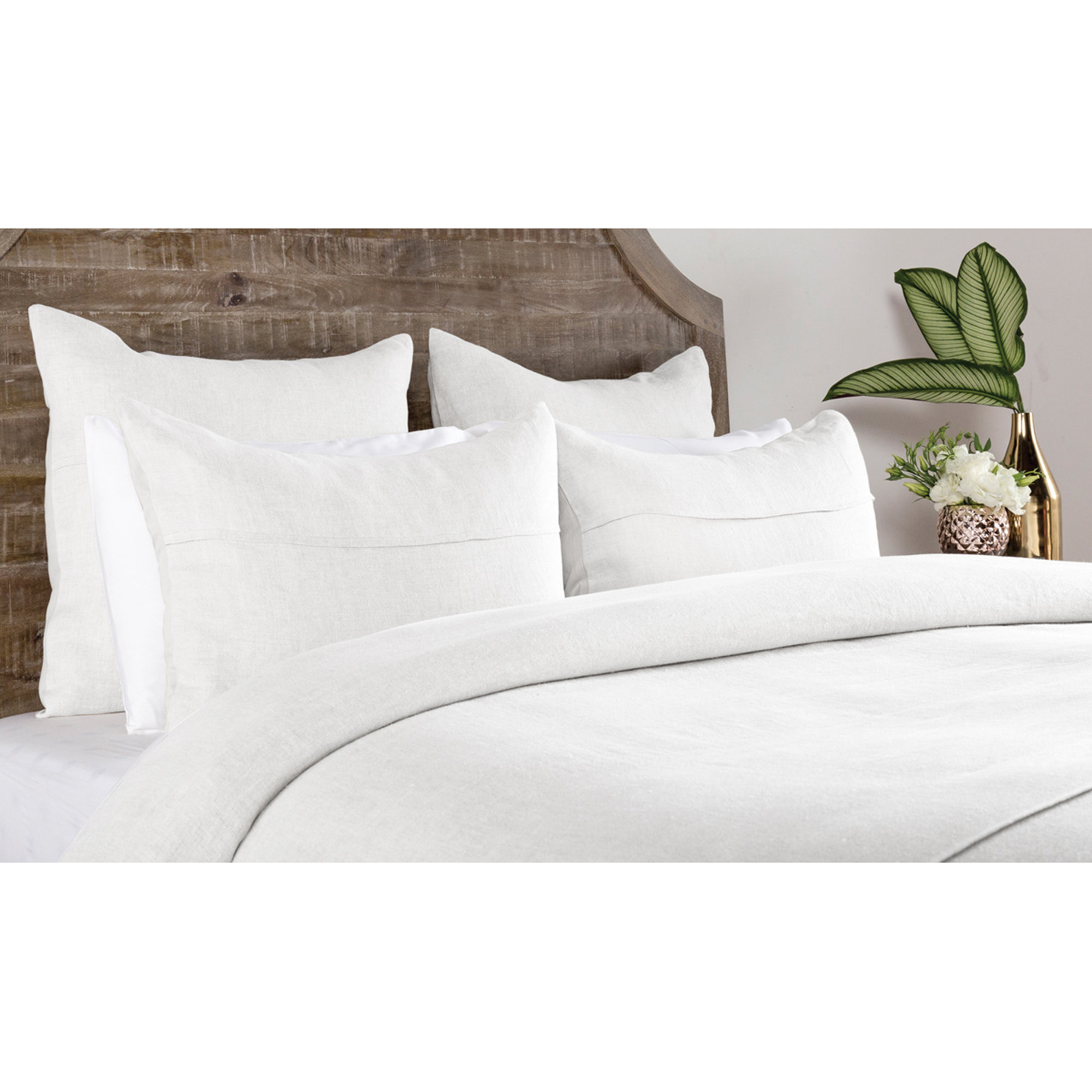 Burnes Belgian Flax Linen Duvet Cover, White, King Duvet Cover