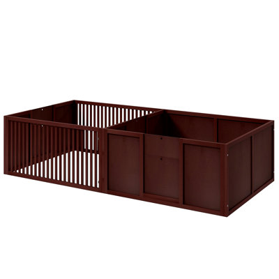 Boîte de mise bas pour chien conçue pour le confort de la mère Pawhut, enclos pour chien avec portes amovibles, parc pour chiots pour l'intérieur, fournitures et articles pour chiots nouveau-nés, 81 po x 39 po x 20 po