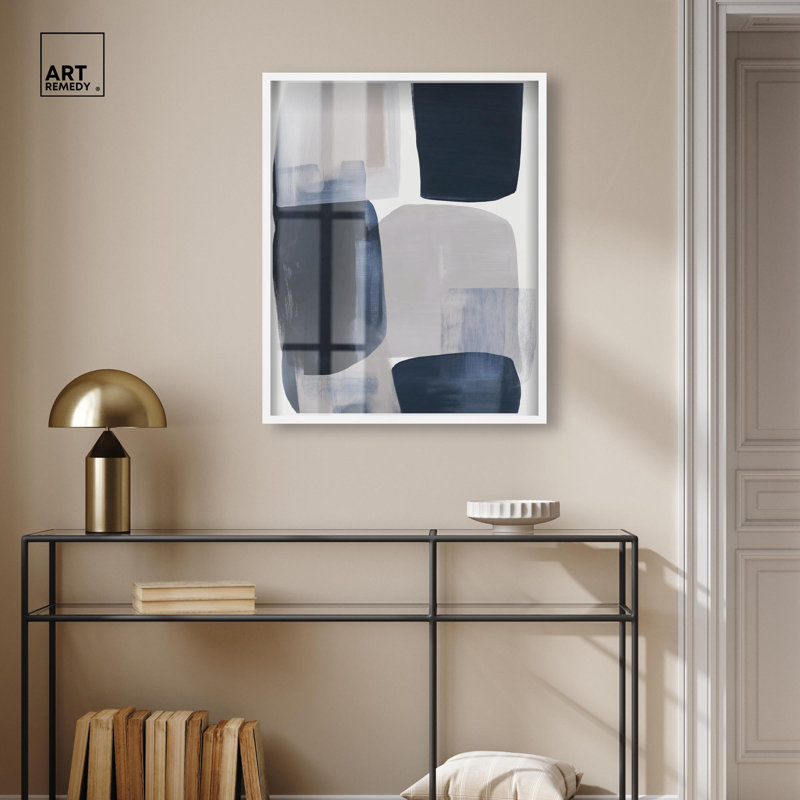 Décoration murale moderne Oceanic Forms II Shadowbox Print par Art Remedy, H 31 po x l 25 po, Blanc