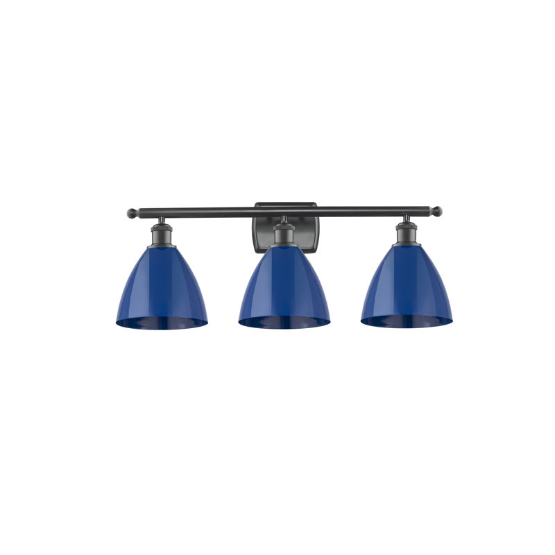 Amylee 3 - Light Dimmable Vanity Light, Matte Black, Blue