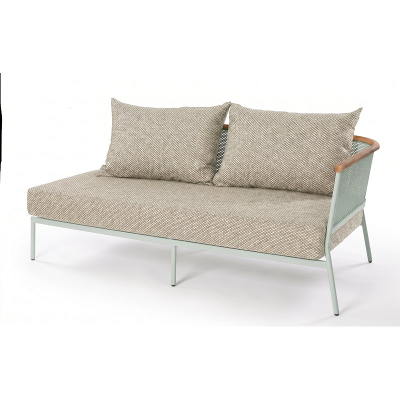 Causeuse 2 places avec coussin, Vert pastel, Vert Panamone, Oui