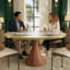 Table de cuisine luxueuse à base en bois massif et à garniture dorée Luxury Thicken Stone pour 2 à 8 personnes-741838039-741838040