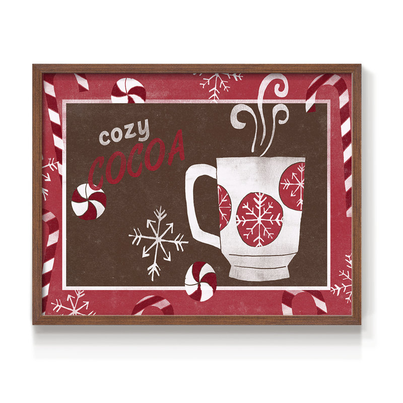 Cozy Cocoa Christmas Collection A - Reproduction encadrée - Restickable, H 8 po x l 10 po, Noyer