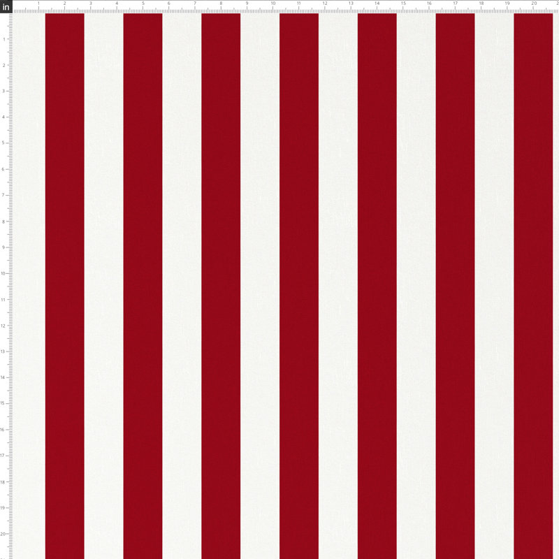 Manders Upholstered Ottoman, Canopy Stripe Red