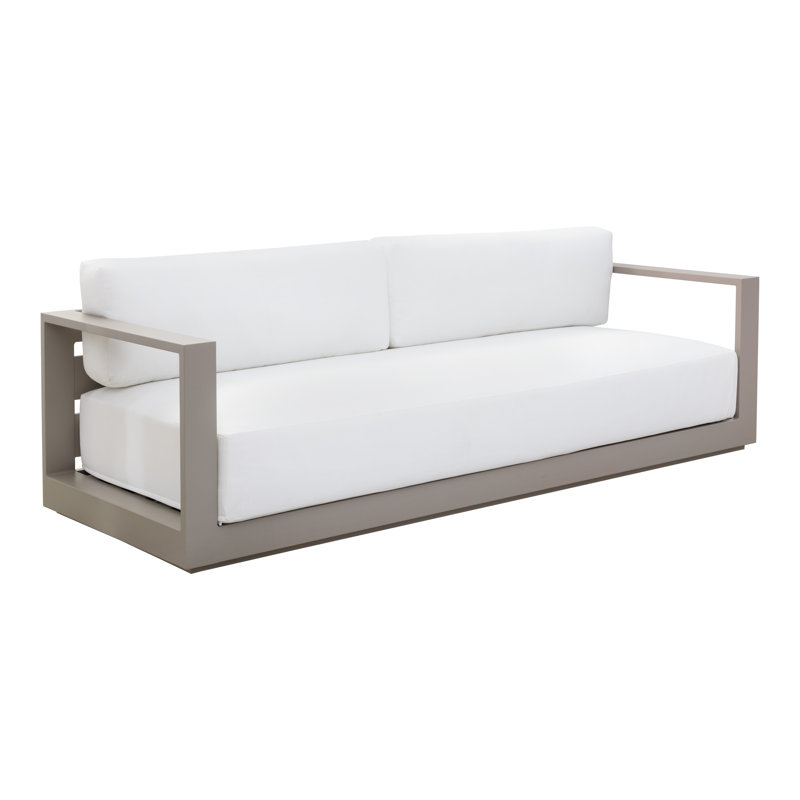 Tavira Outdoor 3 - Seat Patio Sofa, Gray Frame/Stinson White Cushion