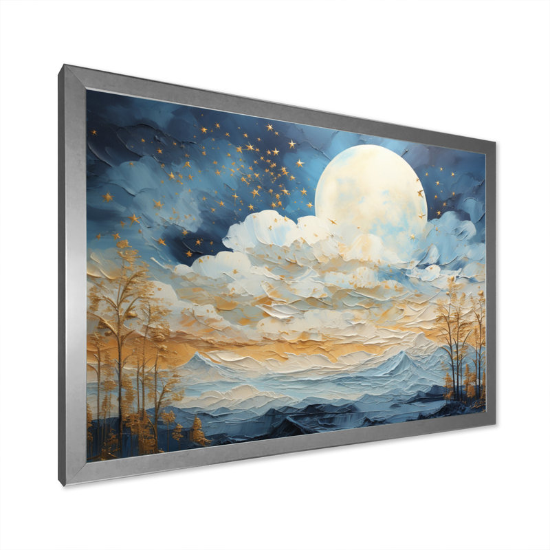 " Clouds Celestial Wisp Patchwork ", 16" H x 32" W x 1" D, Silver Picture Framed