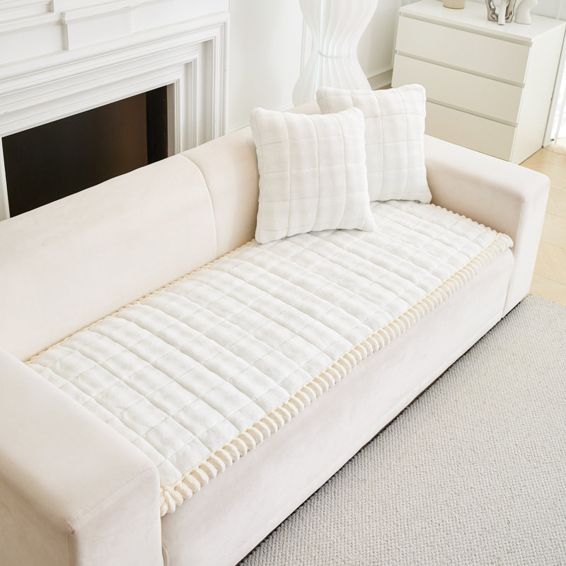Thickened Milk Velvet Sofa Cover, Non-Slip Washable Couch Slipcover Pad For Loveseat, 3-Seater,L-Shaped Sofa