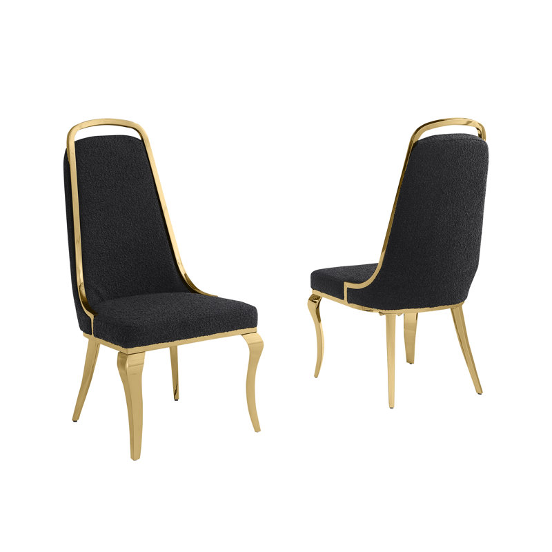 Chaises d'appoint en tissu High Class, Doré, Noir, noir, noir, noir