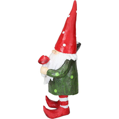 Statue champignon gnome plantation de crapaud avec pelle