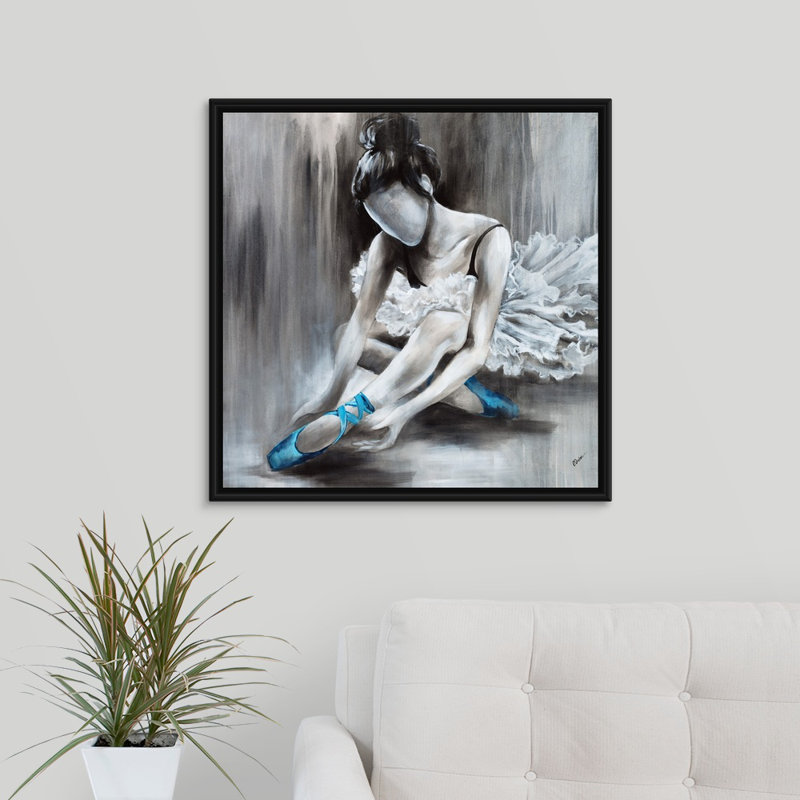 « et grâce i », peinture sur toile, H 25,7 po x l 25,7 po x p 1,75 po, Cadre flottant noir