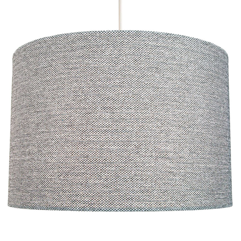 Ibiza Linen Drum Lamp Shade, 22cm H x 35cm W x 35cm D, Grey