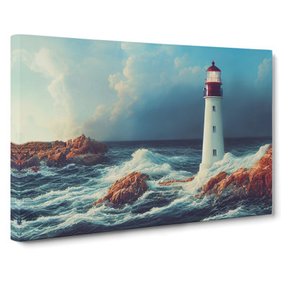 Riveting Lighthouse Seascape - Wrapped Canvas