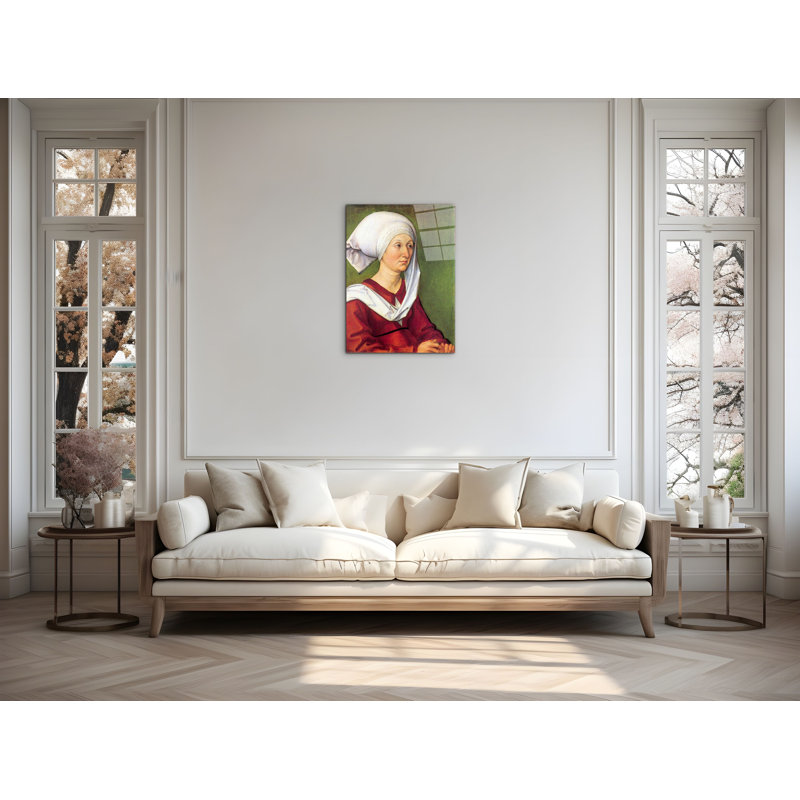 Portrait of Barbara Durer By Albrecht Dürer 80cm H X 60cm W CrystalArt Material Acrylic Glass Effect, Frameless Panel Lightweight Ready to Hang