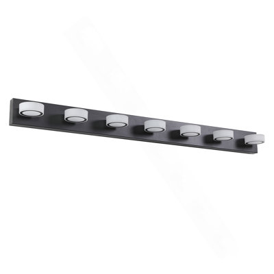 Luminaire de meuble-lavabo moderne à 52 lumières DEL de 52 po - Finition en fer noir avec abat-jours en acrylique - Applique murale de salle de bain écoénergétique - à intensité variable pour miroir, douche et décor de salle de bain