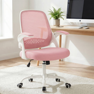 Chaise de bureau ergonomique en filet avec accoudoirs, conception peu encombrante et base en acier