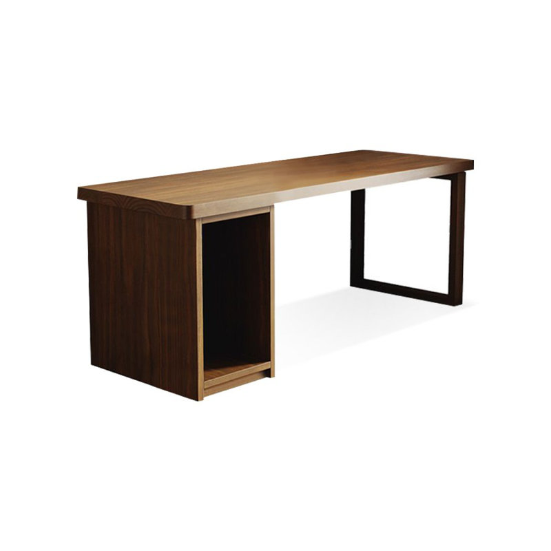 Dark Walnut Rectangular Solid Wood Writing desk, 29.53" H x 62.99" W x 23.62" W