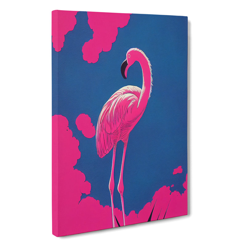Resting Flamingo - Wall Art, Wrapped Canvas, 60cm H x 40cm W