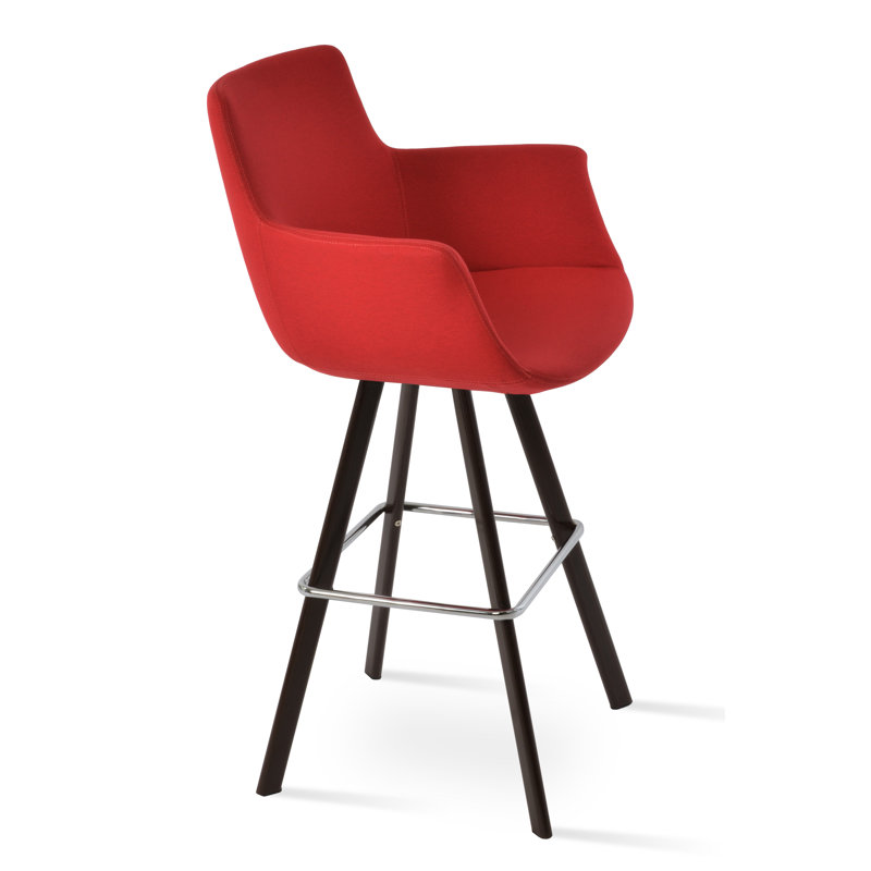 Bottega Sword Bar & Counter Stool, Era Red, Walnut, Counter Stool (24" Seat Height)