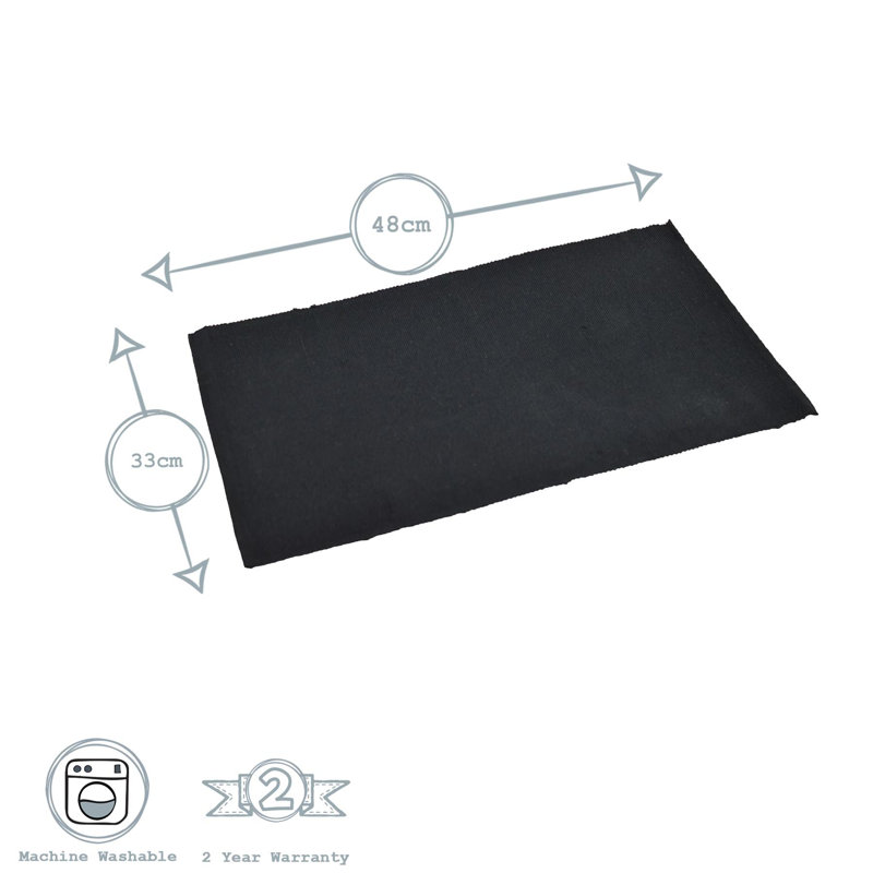 Nicola Spring - Ribbed Cotton Placemats - 48 x 33cm, Black
