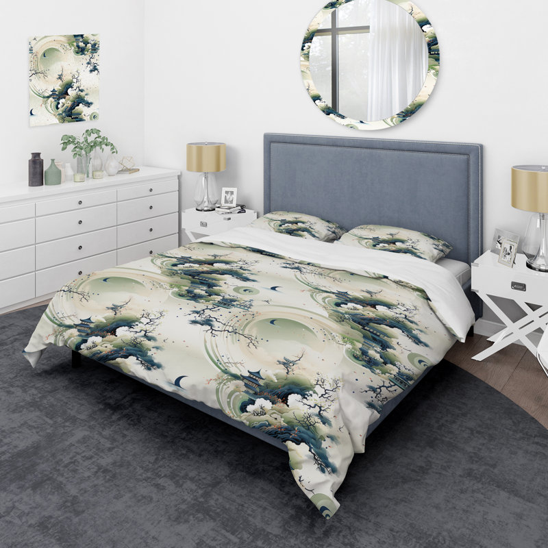 Feng Shui Harmony - Ensemble de housse de couette japonais - Microfibre de polyester
