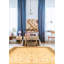 Tapis décoratif en laine noué à la main de conception persane et unique noué à la main new age paki 18/20 jaune clair 8 pi x 9 pi 10 po