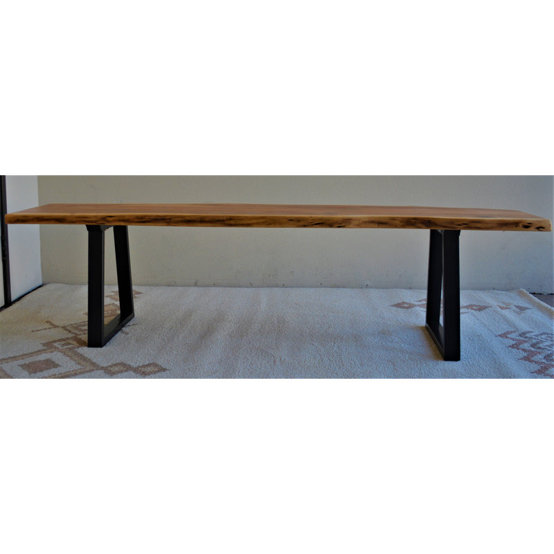 Banc en bois Pontius, H 17,5 po x l 68 po x P 17,5 po