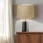 Abat-jour tambour en lin brun foncé-122899447