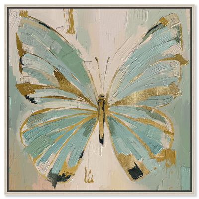 Teal Wings Botanical Art Canvas Print by Art Remedy