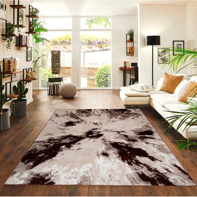Long Hallway Anti Slip Door Mats Bedroom Rugs Kitchen Carpet Floor Mat, Brown, Rectangle 160 x 230 cm