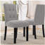 Chaise de salle à manger capitonnée 4 pièces, lin rustique revêtu de pieds en bois d'hévéa noir, chaise d'appoint rembourrée pour la cuisine, la salle à manger, la chambre à coucher, gris