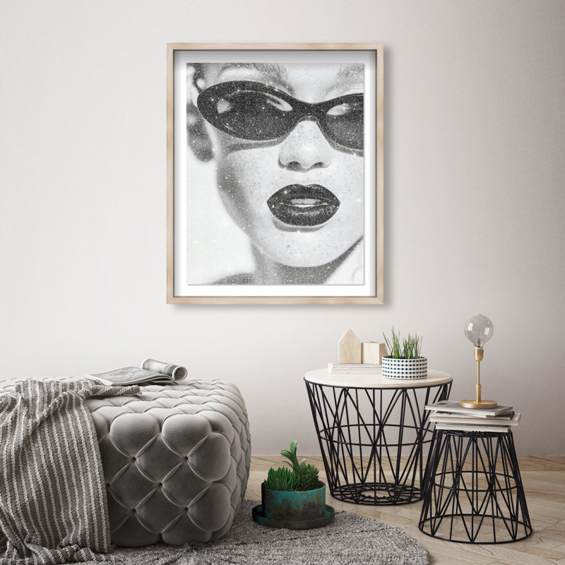 Midnight Gloss Shadowbox Fashion Print by Oliver Gal, Black Frame, 16 x 20, 25.5"H x 31.5"W, Natural Oak Shadowbox