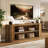 TV Stand for Tvs Up To 75", Farmhouse Entertainment Center with 3-Tier Storage Shelf for Living Room, Bedroom (Brown)